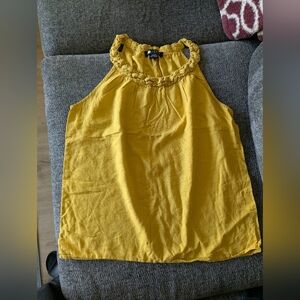 Carole Little Mustard Yellow Sleeveless Blouse Size Medium